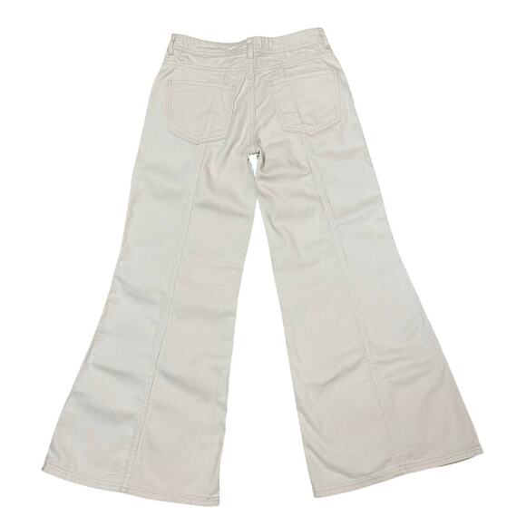H&M Divided Cream Wide Leg Cargo Jeans Size 2 (EUR 34 - Picture 2 of 7